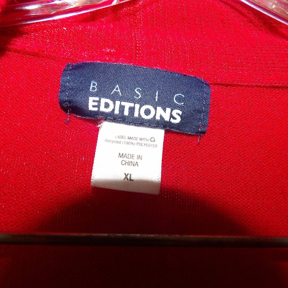 Basic Editions Red Embellished Twofer Sweater Sz … - image 4